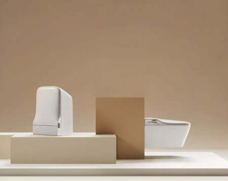 Унитаз-биде подвесной Arrow AKB2130H белый/бежевый с сиденьем микролифт безободковый каскадный смыв