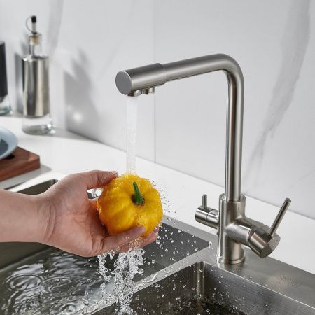 Смеситель для кухни Shevanik S328L на мойку сатин