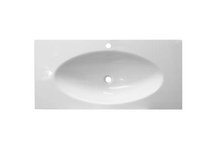 Раковина из искусственного камня Эстет Мальта Люкс ФР-00014944 100х50 накладная цвет белый 1 отверстие под смеситель