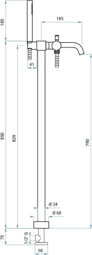 Смесители Emmevi Filobrass 8500128ZI/CR напольный хром - фото 2