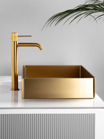 Раковина из нержавеющей стали AltroBagno Astro AltroBagnoAstro001017OrSp 50х40 накладная цвет золото
