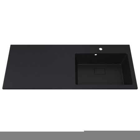 Раковина из искусственного камня Uperwood Cosmos Quartz RCosmos120RU 120х50 над стиральной машиной цвет черный