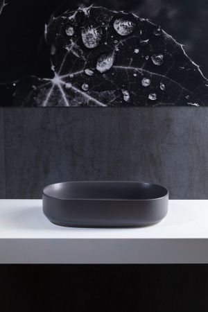 Раковина керамическая Allen Brau Fantasy 4.11022.AN 60х40 накладная цвет черный без отверстий под смеситель