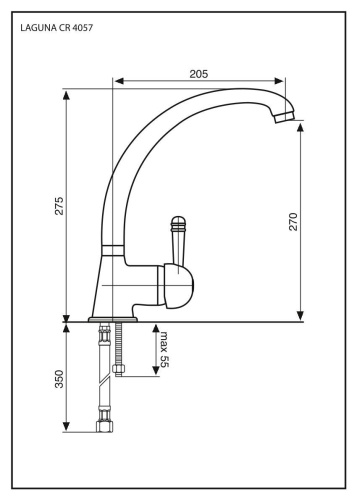 Смеситель для кухни Emmevi Laguna 4057/CR на мойку хром - фото 2