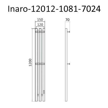 Полотенцесушитель электрический Маргроид Inaro профильный Inaro-12012-1081-7024 15х120 серый