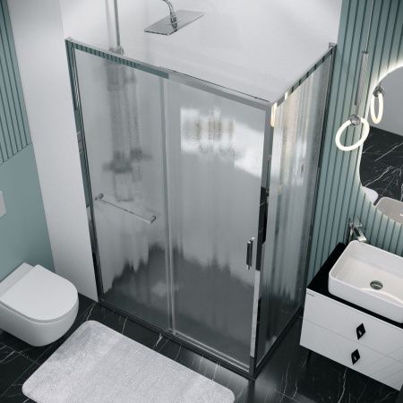 Душевая перегородка Grossman Style 200.K33.05.70.10.02 70х195 стекло текстурное профиль хром