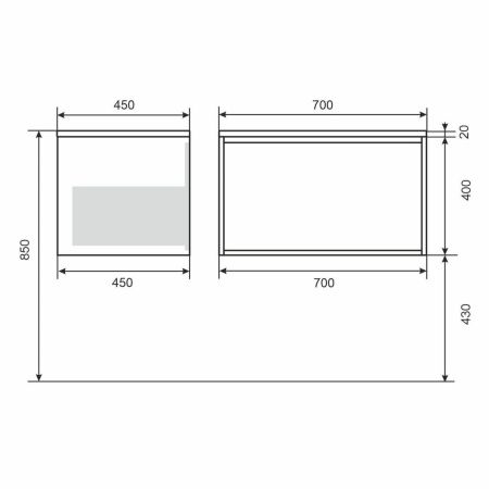 Тумба под раковину Uperwood Next Premium 3930205152 70х50 подвесная цвет белый