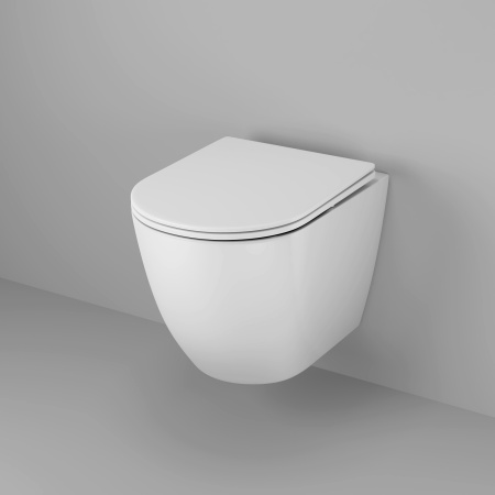 Унитаз подвесной Grossman Thin Rim GR-5601S белый с сиденьем микролифт безободковый каскадный смыв