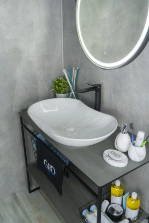 Раковина керамическая Gid Lago 54464 70х40 накладная цвет многоцветный без отверстий под смеситель