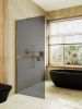 Душевая перегородка Maybah Glass MGD-718-3ш 120х195 стекло тонированное профиль золото