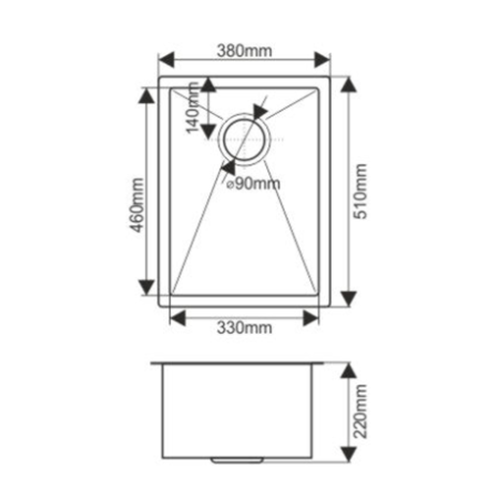 Кухонная мойка Melana ProfLine D5138H сатин 51х38 цвет сатин поверхность матовая