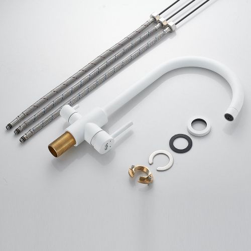 Смеситель для кухни Raffine F108C на мойку белый - фото 4