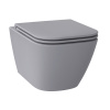 Унитаз подвесной Wellsee Pure BY Wellsee 182605001 серый матовый с сиденьем микролифт безободковый каскадный смыв