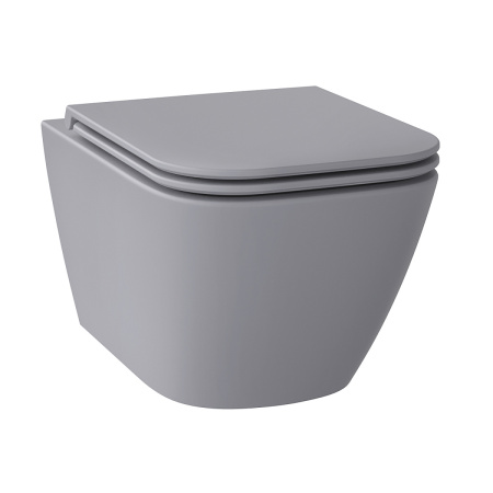 Унитаз подвесной Wellsee Pure BY Wellsee 182605001 серый матовый с сиденьем микролифт безободковый каскадный смыв