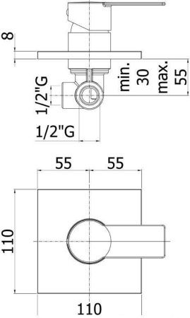 Смеситель для душа Paffoni Tango TA010CR встраиваемый в стену хром