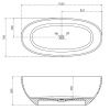 Ванна из полиэфирной смолы Abber Kristall AT9701Saphir 165х80 отдельностоящая овальная