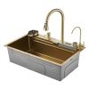 Кухонная мойка Savol S-SC002C 75х45 цвет золото поверхность матовая