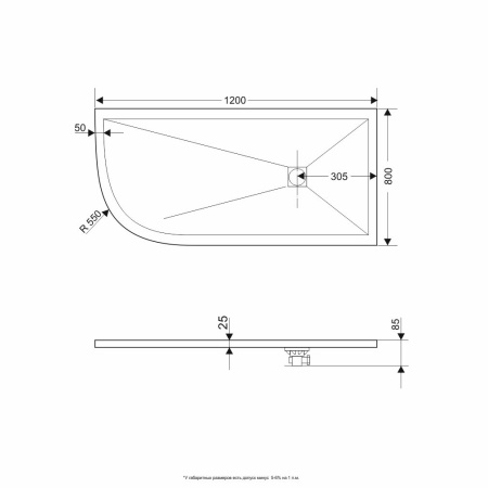 Душевой поддон RGW Stone Tray 16154128-02R 80х120 искусственный камень серый без ножек