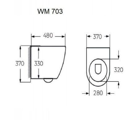 Унитаз Relisan WM 703 Гл000026451 белый с сиденьем микролифт безободковый каскадный смыв