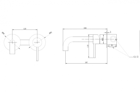 Смеситель ABBER Wasser Kreis AF8112 встраиваемый в стену хром