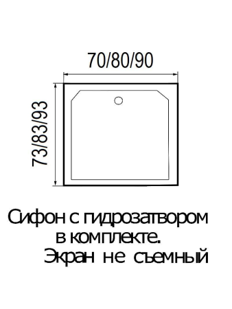 Душевой поддон акриловый Wemor 10000003930 70х70 белый с каркасом