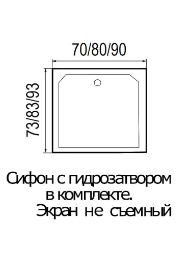 Душевой поддон WEMOR 70/14 S (10000003930) 70х70 акрил белый - фото 2