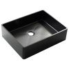 Раковина из нержавеющей стали Melana MLN-D4837B Castle 50х40 накладная цвет черный без отверстий под смеситель