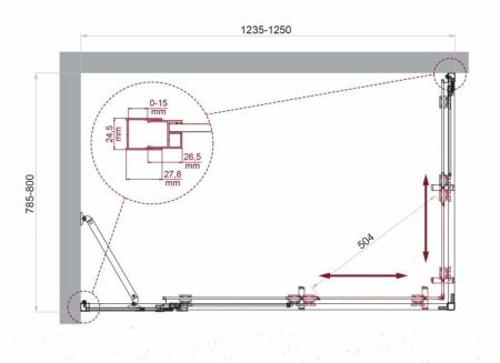 Душевой уголок BelBagno LUCE LUCE-AH-21-125/80-C-Cr 125х80 стекло прозрачное профиль хром без поддона