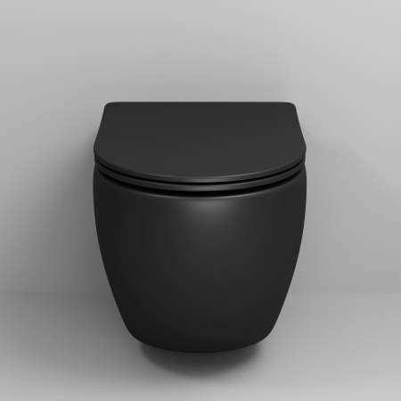 Унитаз подвесной Grossman Торнадо GR-4411BMSQ черный матовый с сиденьем микролифт безободковый смыв торнадо