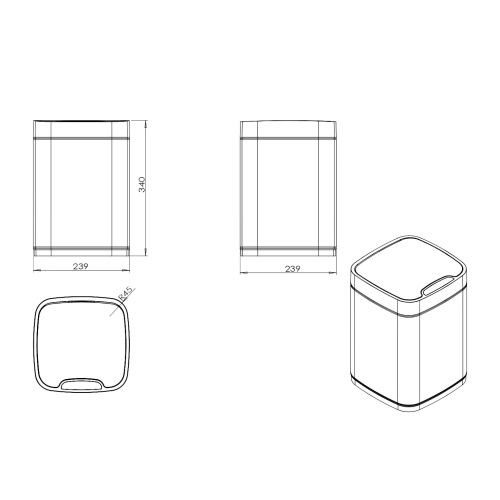 Ведро мусорное Java S-883B-9H - фото 3