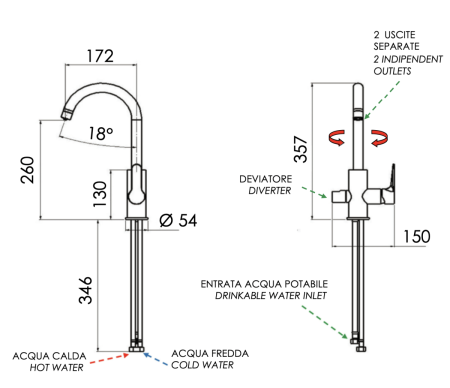 Смеситель для кухни Remer Winner W79DW на мойку хром