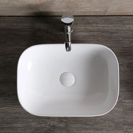 Раковина из сантехнического фарфора Cerutti SPA CR0078 50х40 накладная цвет белый без отверстий под смеситель