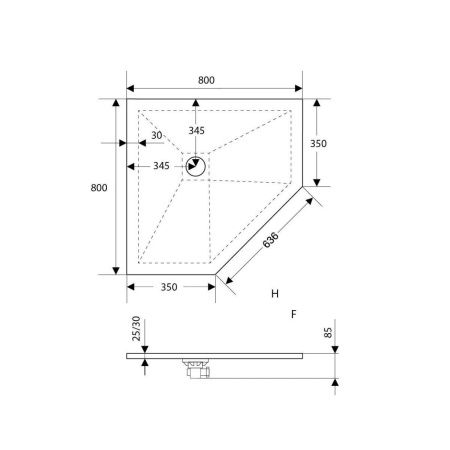Душевой поддон из искусственного камня RGW Stone Tray 16155088-01 80х80 белый без ножек
