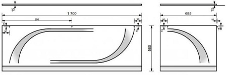 Экран фронтальный для ванны Эстет Лаура ФР-00014660