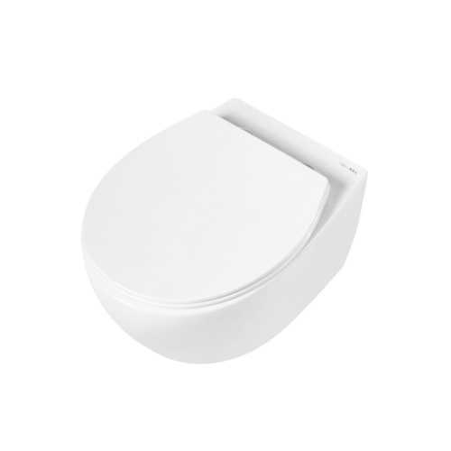 Унитаз подвесной Art&Max Elegant AM9316CHR/SC белый с сиденьем микролифт каскадный смыв - фото 5