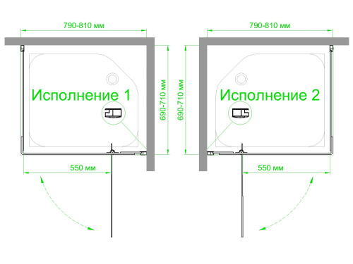 Душевой уголок Royal Bath HPVD RB7080HPVD-C-BL 80х70 стекло матовое профиль черный без поддона - фото 4