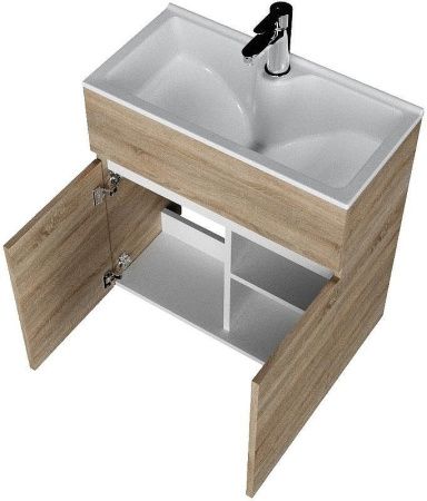 Тумба с раковиной 1MarKa Mira У75337 60х30 подвесная цвет коричневый