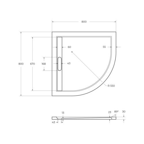 Душевой поддон Cezares TRAY-AS-R-80-30-W 80х80 искусственный мрамор белый - фото 2