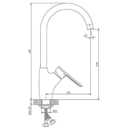 Смеситель для кухни Haiba HB198 HB70198 на мойку хром
