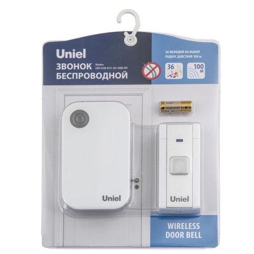 Звонок беспроводной (UL-00006432) Uniel UDB-013W-R1T1-36S-100M-WH - фото 2