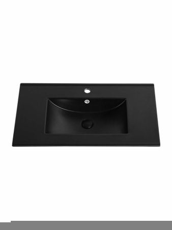Раковина из сантехнического фарфора Orange B03-800B 80х50 встраиваемая цвет черный