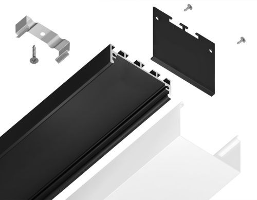 Алюминиевый профиль для светодиодной ленты до 33,4мм Ambrella Light Profile System (Профиле Сыстем) GP3070BK - фото 3