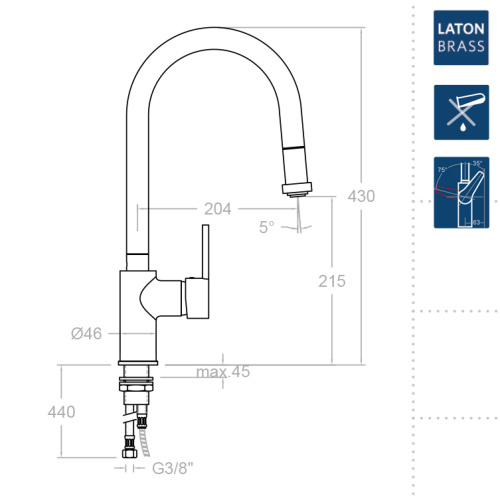 Смеситель для кухни Ramonsoler DRAKO 337902V2 на мойку хром - фото 2