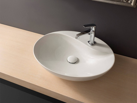 Раковина из санфаянса Scarabeo Moai 8610 55х45 накладная цвет белый