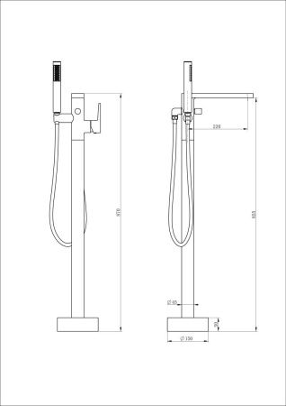 Смеситель Wonzon & Woghand Stick WW-88649901-CR напольный хром