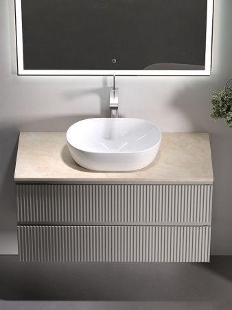 Тумба под раковину Sancos SNOB R SNR100CE 100х40 подвесная цвет бежевый