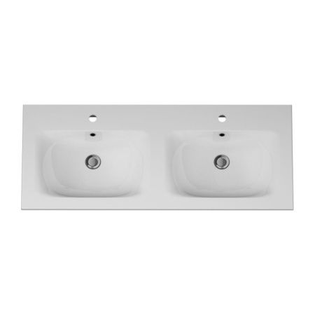 Раковина из сантехнического фарфора Am.Pm Spirit V2.0 M70AWCD1202WG 120х50 встраиваемая цвет белый 2 отверстия под смеситель