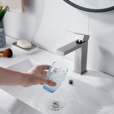 Смеситель Shevanik S7001L на раковину сатин