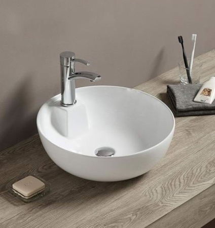 Раковина из санфаянса CeramaLux 9428 45х45 накладная цвет белый 1 отверстие под смеситель