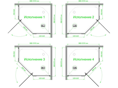 Душевой уголок Royal Bath TR RB1090TR-T 90х100 стекло прозрачное профиль белый без поддона